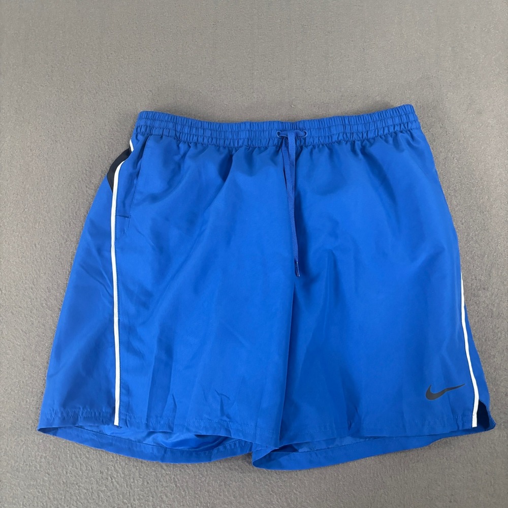 Nike Mens Athletic Shorts XL Blue Black White Running Training Gym